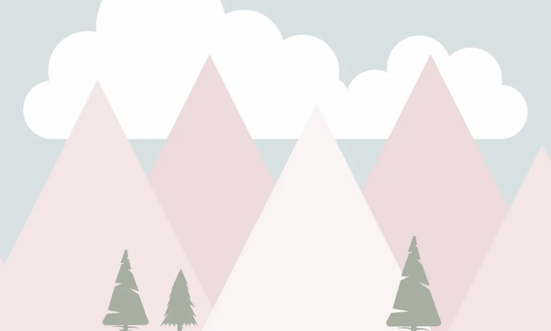 roze_bergen_met_dennenbom_0.webp Outlet Roze bergen met dennenbomen Kinderkamer