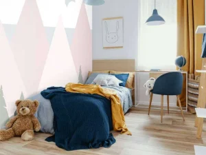 Outlet Roze bergen met dennenbomen Kinderkamer