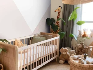Sale Roze driehoeken met palmbomen Kinderkamer