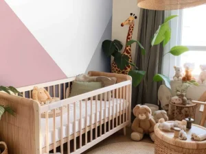 Online Roze en grijze driehoeken Kinderkamer