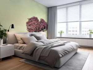 Hot Roze hartvormige boom fotobehang Bloemen