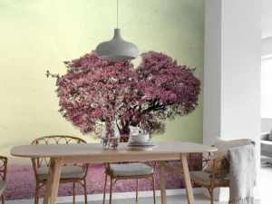 Hot Roze hartvormige boom fotobehang Bloemen