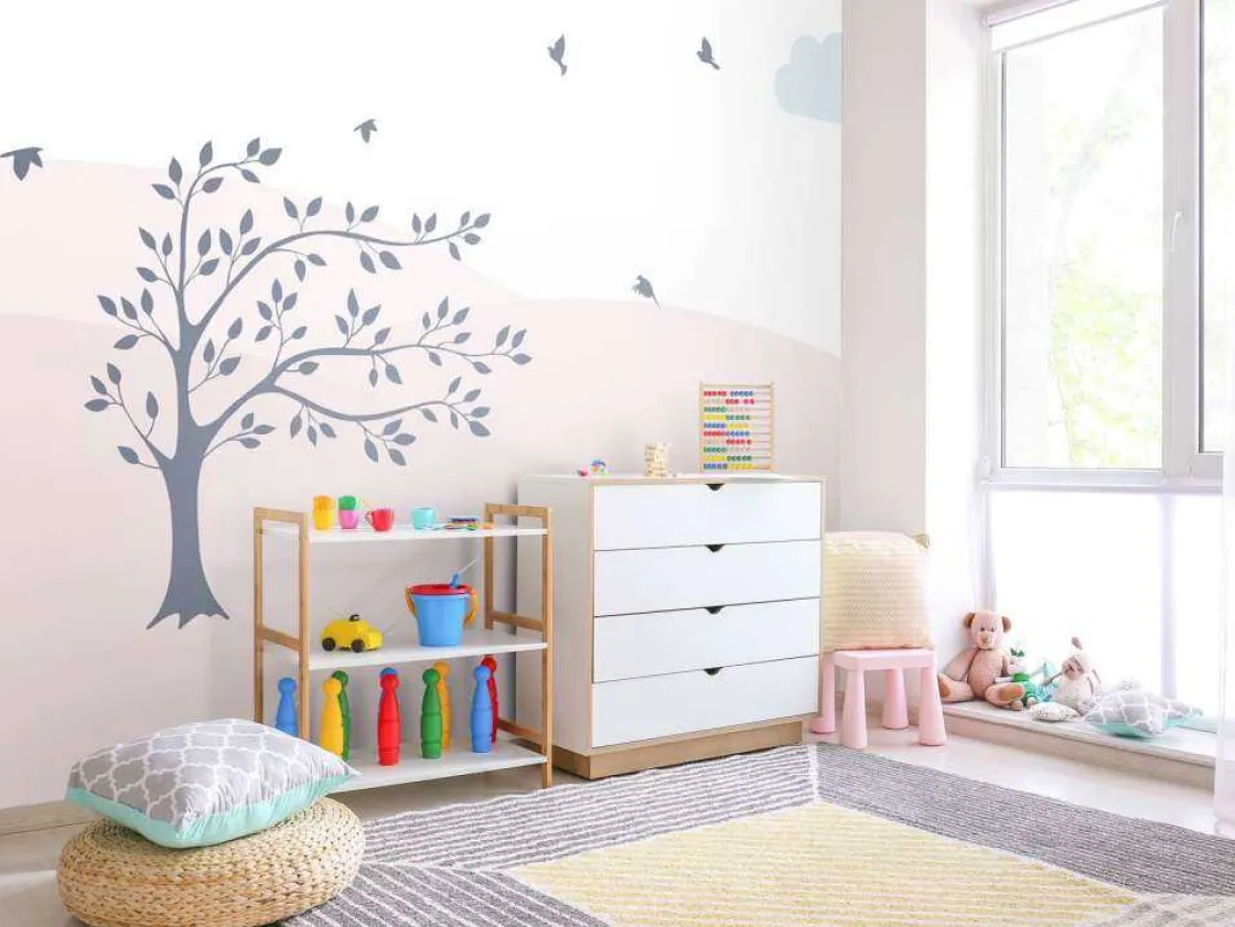 roze_heuvels_met_boom_1.webp Clearance Roze heuvels met boom Kinderkamer