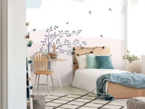 Clearance Roze heuvels met boom Kinderkamer