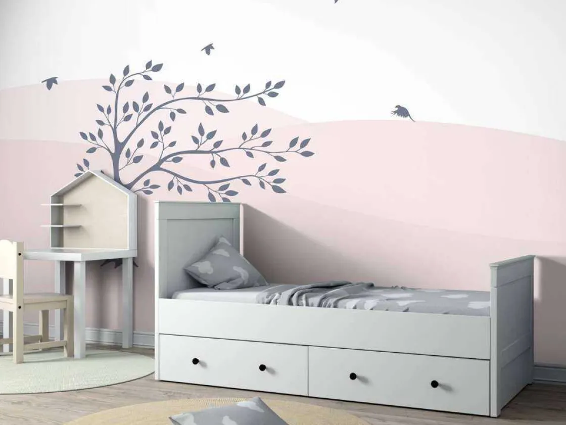 roze_heuvels_met_boom_4.webp Clearance Roze heuvels met boom Kinderkamer