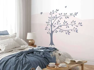 Clearance Roze heuvels met boom Kinderkamer