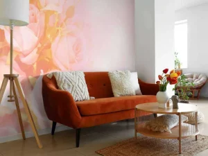 Fashion Roze rozen boeket met een wazige achtergrond fotobehang Tienerkamer | Bloemen