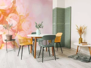 Fashion Roze rozen boeket met een wazige achtergrond fotobehang Tienerkamer | Bloemen