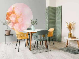 Fashion Roze rozen boeket met een wazige achtergrond fotobehang Tienerkamer | Bloemen