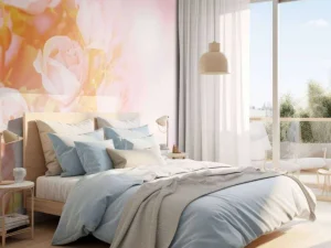 Fashion Roze rozen boeket met een wazige achtergrond fotobehang Tienerkamer | Bloemen