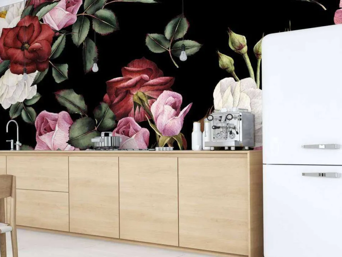 rozen_print_met_donkere_a_5.webp Online Rozen print met donkere achtergrond fotobehang Tienerkamer | Bloemen