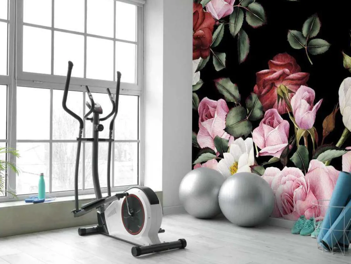 rozen_print_met_donkere_a_6.webp Online Rozen print met donkere achtergrond fotobehang Tienerkamer | Bloemen