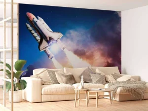 Online Ruimteschip stijgt op fotobehang Tienerkamer