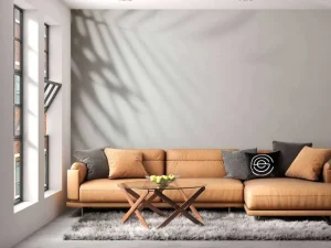Clearance Schaduw van palmbladeren op de muur fotobehang Bloemen