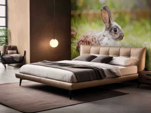 Online Schattig konijntje in een tuin fotobehang Kinderkamer | Dieren