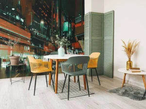 New Schilderij van een drukke stad fotobehang Tienerkamer | Architectuur