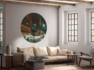 New Schilderij van een drukke stad fotobehang Tienerkamer | Architectuur