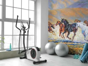 Best Schilderij van paarden en een vliegende adelaar fotobehang Kinderkamer | Kunst & Design
