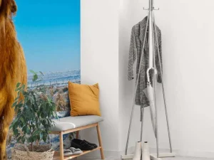 Hot Schotse Hooglander met een blauwe lucht fotobehang Dieren