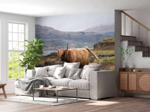 Outlet Schotse Hooglander op Mull fotobehang Dieren