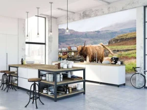 Outlet Schotse Hooglander op Mull fotobehang Dieren