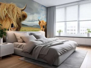 Online 2 Schotse Hooglanders fotobehang Dieren