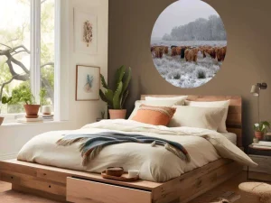 Discount Schotse Hooglanders in een winterlandschap fotobehang Gang