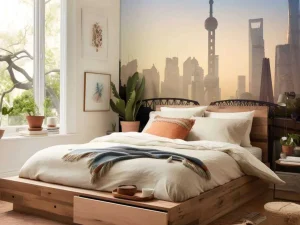 Sale Shanghai bij zonsopkomst fotobehang Architectuur