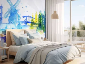 Hot Silhouet overlay van Amsterdam fotobehang Steden | Architectuur