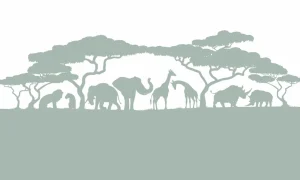 Sale Silhouette safaridieren, lichtgroen Kinderkamer