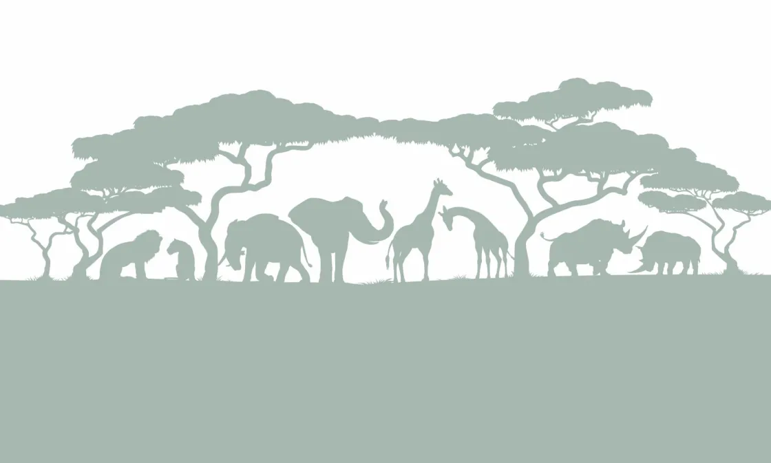 silhouette_safaridieren_l_0.webp Sale Silhouette safaridieren, lichtgroen Kinderkamer