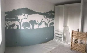 Sale Silhouette safaridieren, lichtgroen Kinderkamer