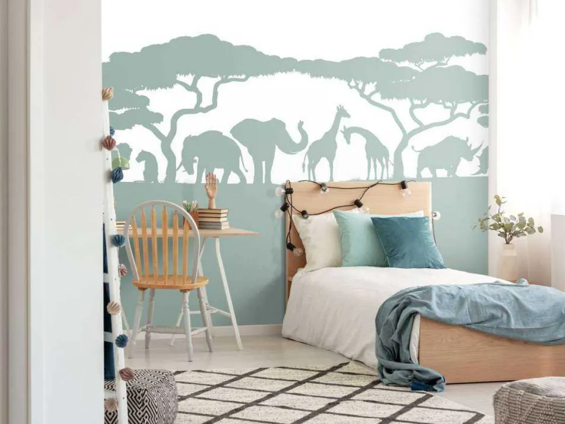 silhouette_safaridieren_l_13.webp Sale Silhouette safaridieren, lichtgroen Kinderkamer