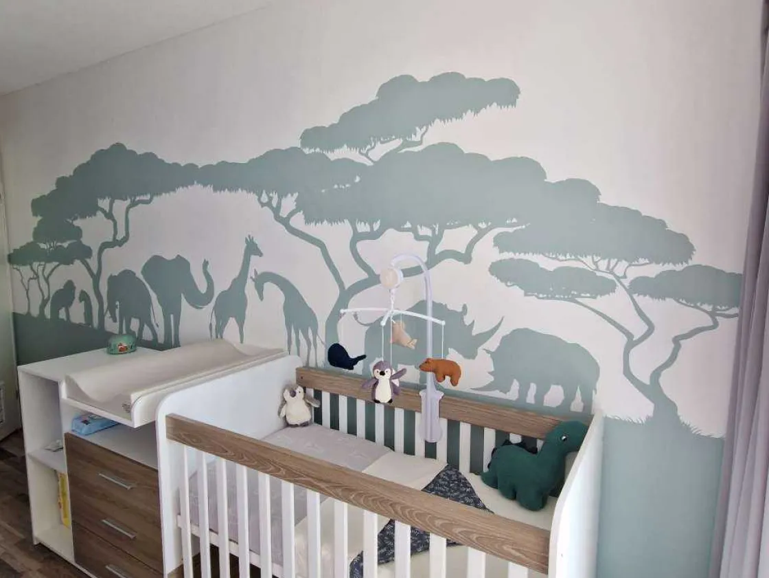 silhouette_safaridieren_l_3.webp Sale Silhouette safaridieren, lichtgroen Kinderkamer