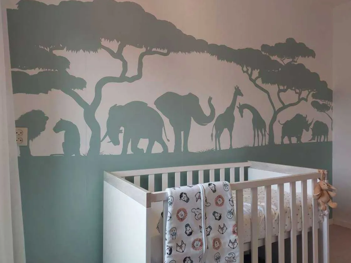 silhouette_safaridieren_l_4.webp Sale Silhouette safaridieren, lichtgroen Kinderkamer