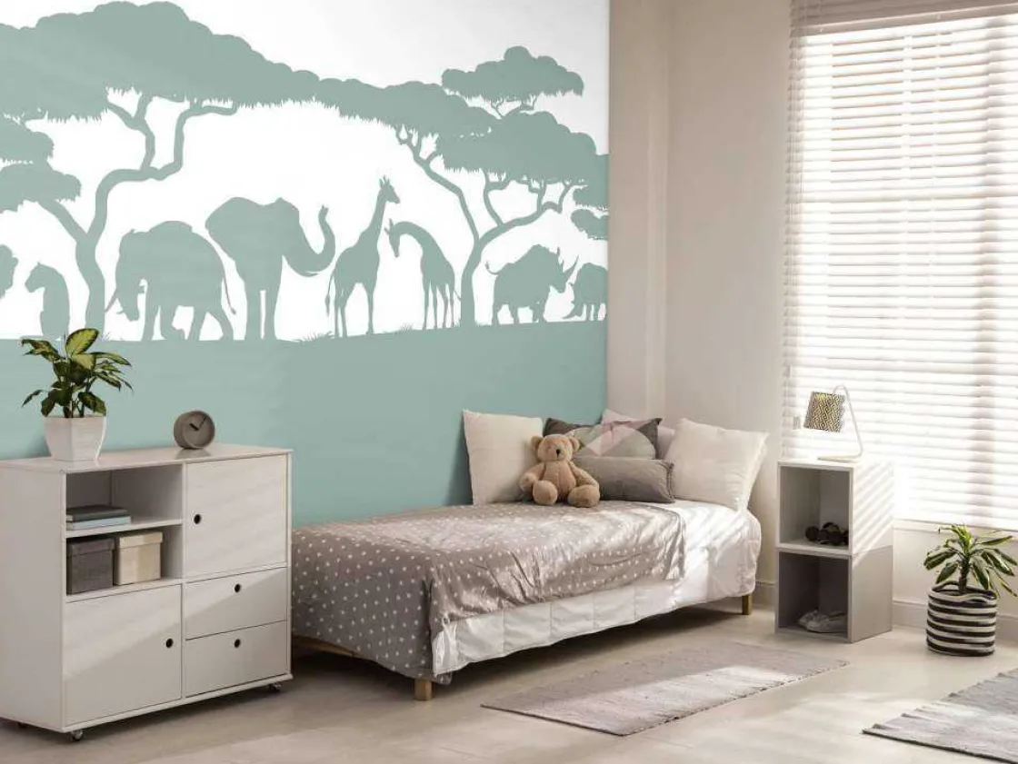 silhouette_safaridieren_l_8.webp Sale Silhouette safaridieren, lichtgroen Kinderkamer