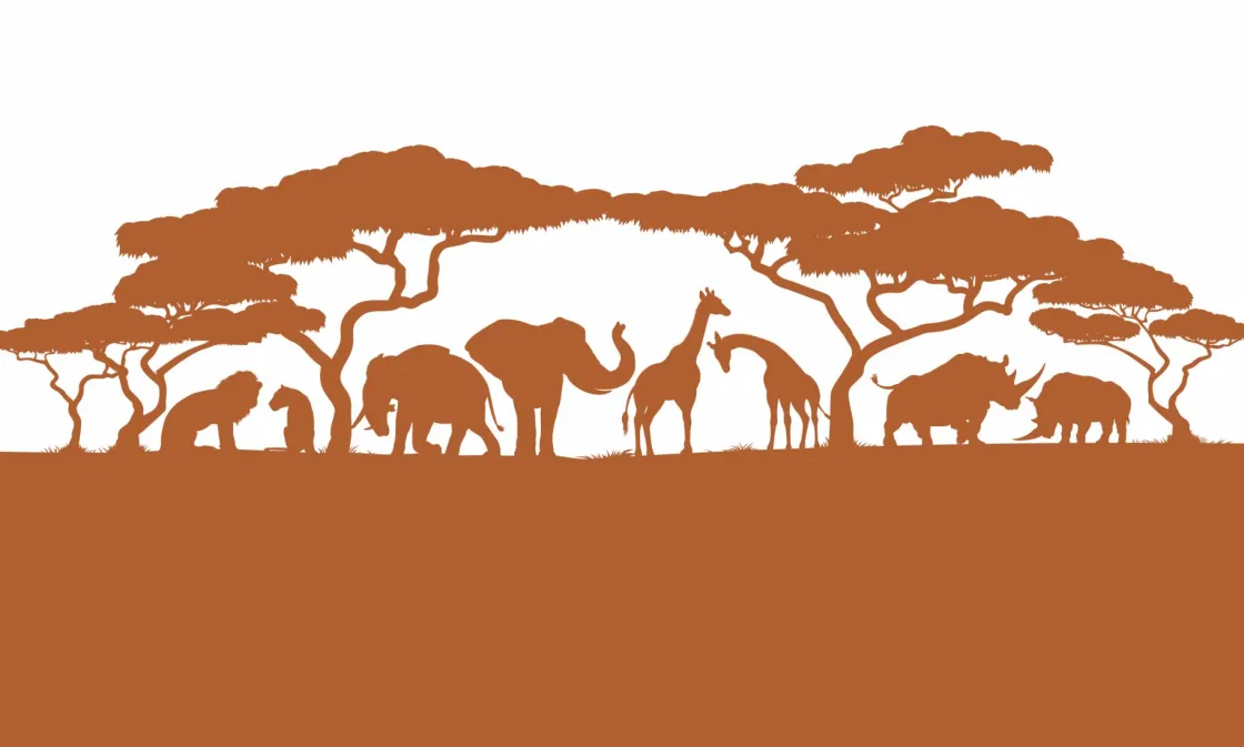 silhouette_safaridieren_r_0.webp Sale Silhouette safaridieren, roestkleur Kinderkamer