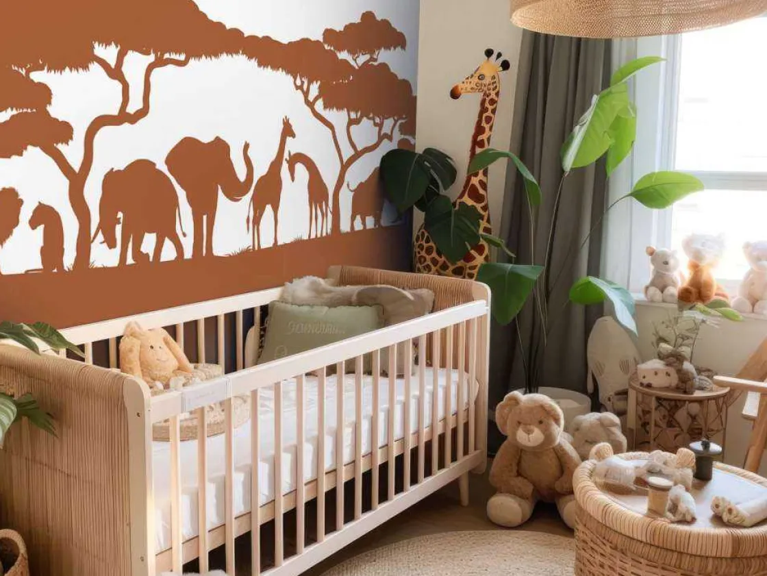 silhouette_safaridieren_r_4.webp Sale Silhouette safaridieren, roestkleur Kinderkamer
