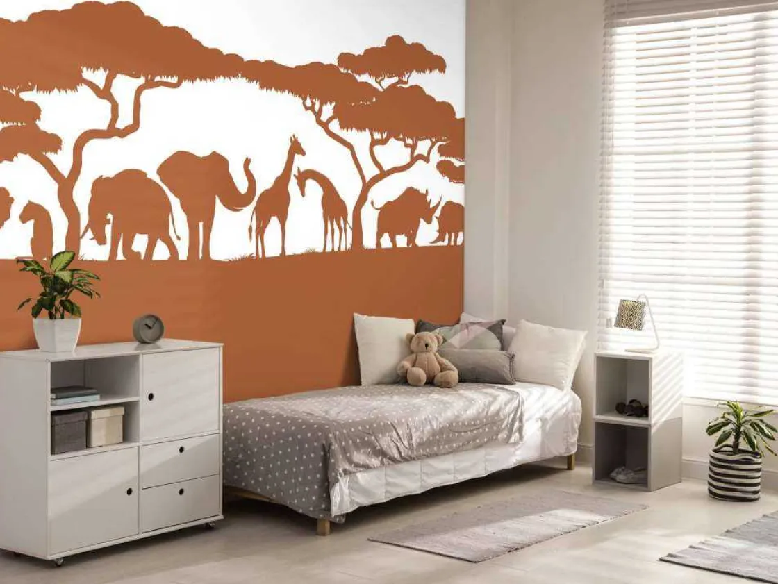silhouette_safaridieren_r_8.webp Sale Silhouette safaridieren, roestkleur Kinderkamer