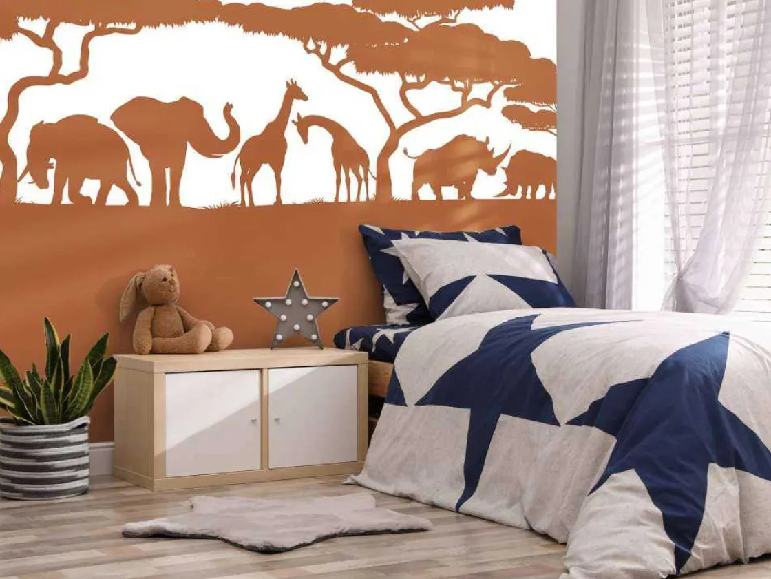 silhouette_safaridieren_r_9.webp Sale Silhouette safaridieren, roestkleur Kinderkamer