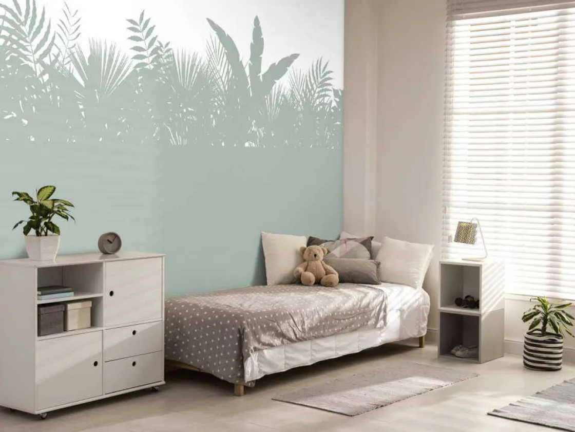 silhouetten_palmbladeren__4-1.webp Clearance Silhouetten palmbladeren, lichtgroen Kinderkamer