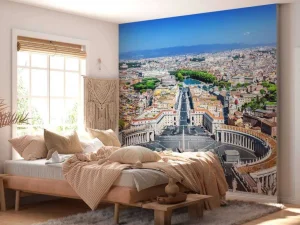 Online Sint-Pietersplein in de zomer fotobehang Architectuur