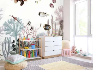 New Sir Edwards - Roaring Reef - White fotobehang Kinderkamer