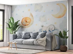 Sale Slapende vrienden in de wolken Babykamer