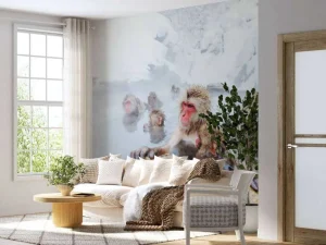 Discount Sneeuwapen genieten van het warme water fotobehang Dieren
