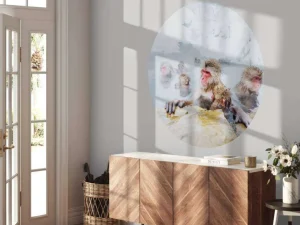 Discount Sneeuwapen genieten van het warme water fotobehang Dieren