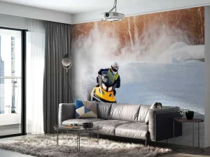 Best Sneeuwscooter race fotobehang Tienerkamer | Sport