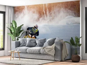 Best Sneeuwscooter race fotobehang Tienerkamer | Sport