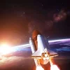 Sale Space Shuttle in de ruimte fotobehang Tienerkamer