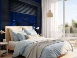 Discount Sportauto in een garagebox fotobehang Kinderkamer | Transport
